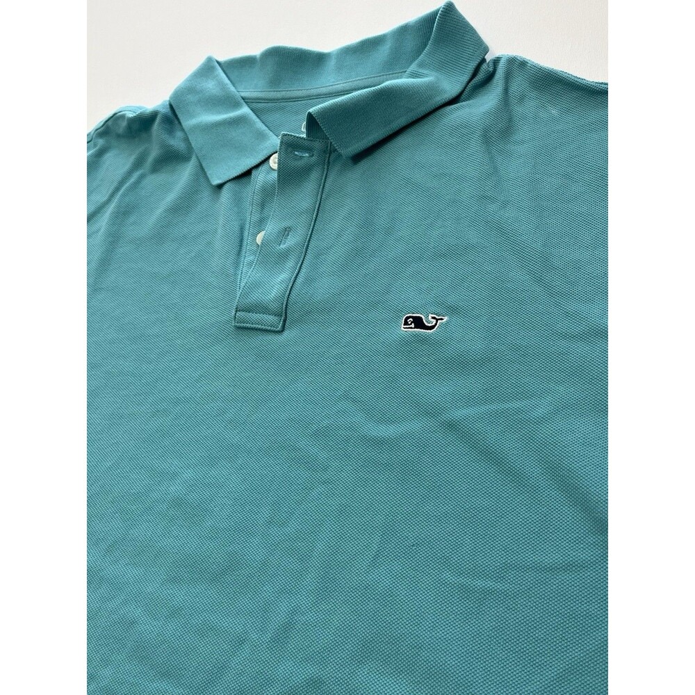 Vineyard Vines Heritage Polo Shirt Mens LARGE Blue Cotton Short Sleeve COTTON